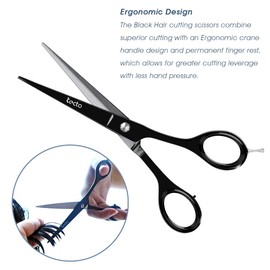 TECTO Hair Cutting Scissors 6.6 inches - Professional Stainless Steel Barber Scissors, Extra Sharp Hair Cutting Shears, Premium hair scissors For Men, Women, Kids & Adults with Free Leather Case
