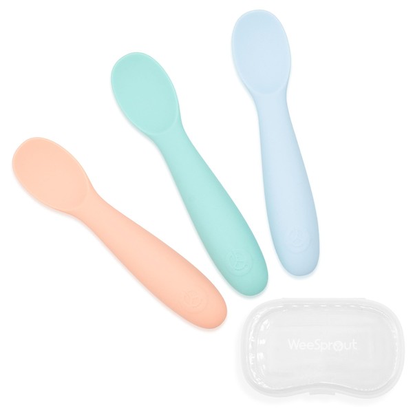 WeeSprout Baby Spoons for Self Feeding 6 Months +, Soft