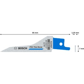 Bosch 5 x Pro Thin Metal S325GF Reciprocating Saw Blades (for Sheet Steel, Non-Ferrous Metals, Length 85 mm, Professional Accessories Reciprocating Saw)