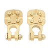 2Pcs Brass Battery Terminal Connector Car Top Post Clamp Set