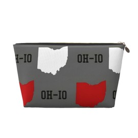 DITXIT Ohio State Gray Cosmetic Bag Travel Makeup Bag Organizer Toiletry Bag with Zipper Storage Pouch Coin Purse Brushes for Women Girls Gifts