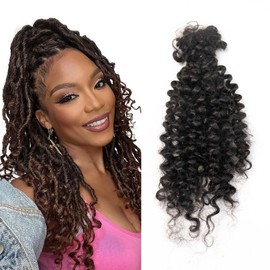 FAMILOCS 8-20 Inch Afro Kinky Curly Human Hair Bulk for Permanent Micro Locs,Twists, Braids, Repair Locs, with Needle and Comb (Natural Black, 10 Inch)