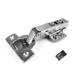 Berta (4 Pieces) Full Overlay Soft Close, 6-Ways 3-Cam Adjustment, Restricted Angle to 90 Degree, Concealed Frameless Kitchen Cabinet Door Hinges with Installation Screws (Frameless, 4)