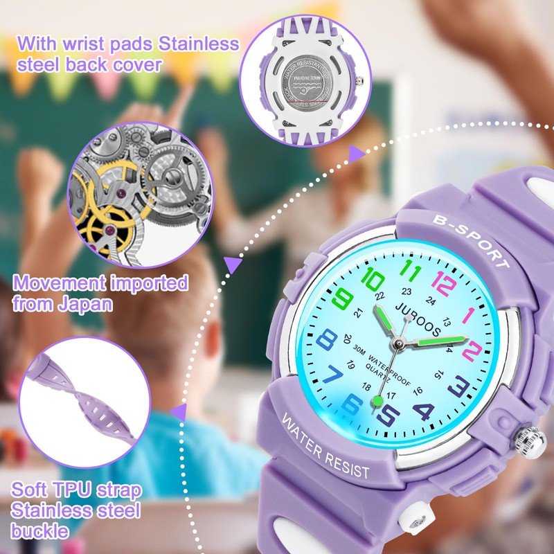 Juboos Kids Watch Analog for Boys Girls Teens Waterproof Sport