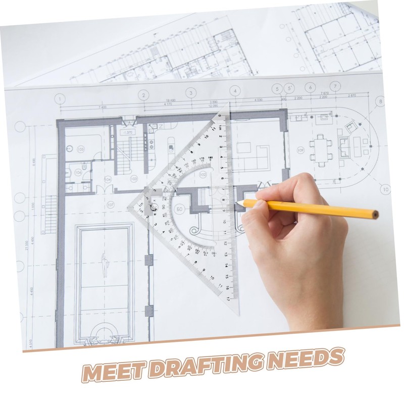 Operitacx 5sets Transparent Triangle Ruler Set for Students Multifunctional Measuring