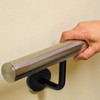 ZOENHOU 6Pack Black Stainless Steel Handrail Brackets, Curved Handrail Brackets