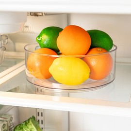 Smart Design Turntable Lazy Susan Spinning Organizer - 9 inch - BPA Free Plastic Resin - Fridge, Freezer, Cabinet, Food, Spices, Pantry - Kitchen - Clear