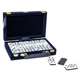 Bello Games New York, Inc. Fashion Avenue Designer Double Six Two Tone Professional Jumbo Size Tournament Dominoes Set with Spinners