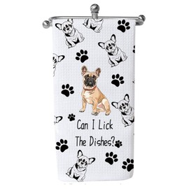 French Bulldog Tea Towel, French Bulldog Gift for Lovers of French Bulldog, Housewarming Gift Tea Towel (French Bulldog Lick The 2uk)