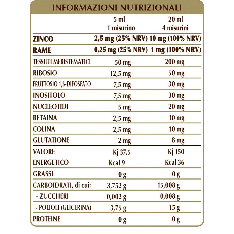 Dr Giorgini Integratore Alimentare, Zinco Rame Olimentovis Liquido Analcoolico -
