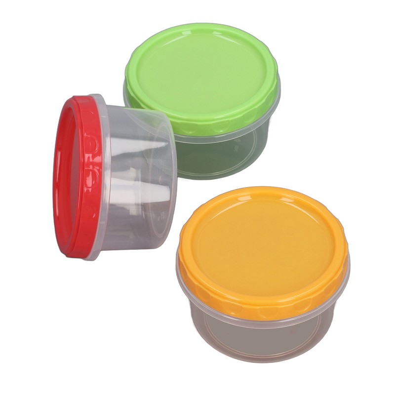12 Sets 1 Cup Containers 8oz Stackable Reusable Round Plastic