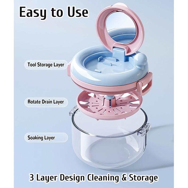 MURRI&MURRDI Denture Bath Box for Travel, 2 in 1 Retainer