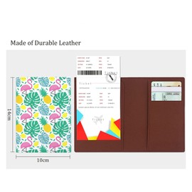 Versatile Passport and Travel Pad Faux Leather Durable Easy Care Credit Card Protective Cover Waterproof Passport Holder for Men and Women, Flamingo 2