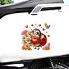 2pcs 5.12''x4.72'' Cute Cartoon Ladybug with Flowers Car Bumper Window