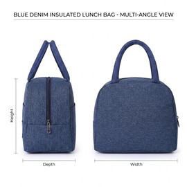 MTUERANC Lunch Bag Bento Bag Women Men Insulated Lunch Box Lunchbox, Adults Lunch Tote Reusable Bento Box Cooler Bag Work Office Picnic(Dark Blue)
