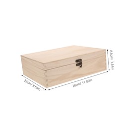 LALADEFIEE Unfinished Jewelry Box DIY Wooden Trinket Box Wood Storage Box Keepsake Jewelry Box with Locking Clasps for Rings Earrings Necklaces Watches Bracelets