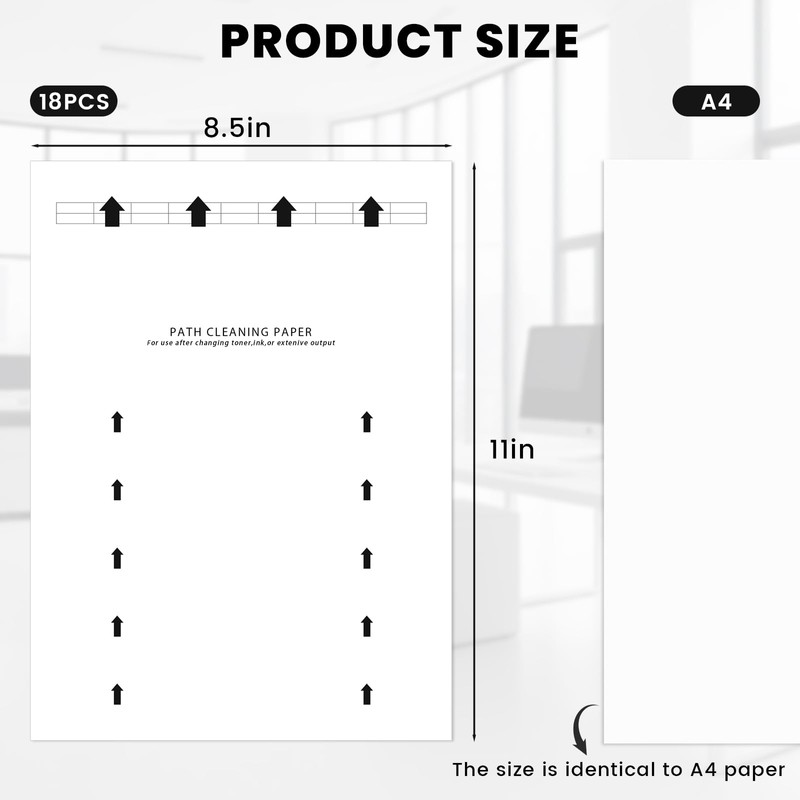 18 PCS Printer Cleaning Sheets, 8.5 x 11 Inches Laser