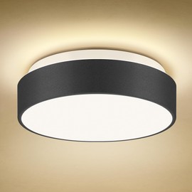 AUTELO Black Ceiling Light, 12" Flush Mount Ceiling Light with Frosted Glass in Matte Black Finish, Modern Light Fixtures Ceiling Mount for Bedroom, C3312 BK E26