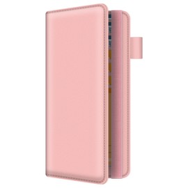 bvya Checkbook Cover for Men & Women with RFID Blocking, Premium Printed Leather Checkbook Holder Slim Wallets with Pen Holder & Built-in Clear Plastic Divider for Duplicate