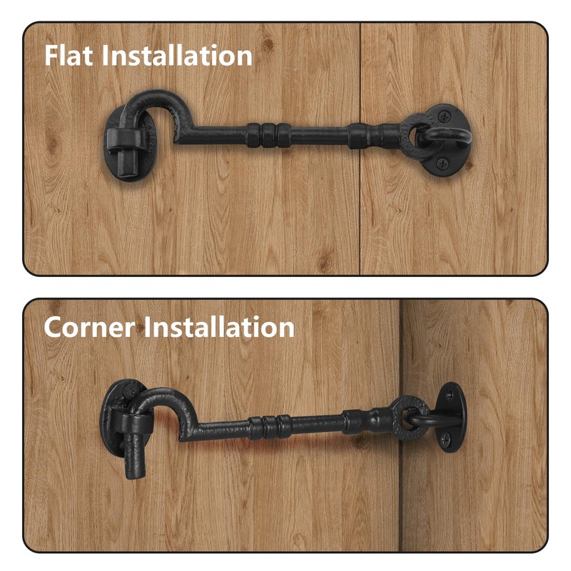 WellMade 6" Hook and Eye Latch for Door, Rust-Proof Door