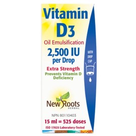 New Roots Vitamin D3 2,500 IU Extra Strength (Liquid), 15ml