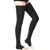 BURLWAY Open Toe Thigh High Medical Compression Stockings For Women