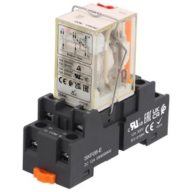 Weasch Electromagnetic Power Relay with Test Button, RKF2CO615LT, 8 Pin 12A, AC 110V Relay Coil, 2NO 2NC DPDT, with LED Indicator Light, Plug-in Terminal Socket Base, UL Certification (1)