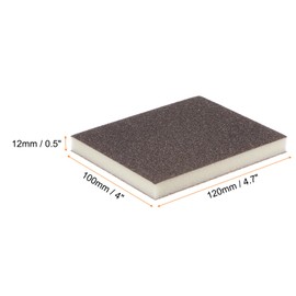 QUARKZMAN Pack of 16 Medium Grit Sanding Sponge 120-180 Grit Foam Sanding Lock Pad for Polishing Kitchen Metal Wood Drywall 120 x 100 x 12 mm Brown