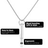 2pcs Mindfulness Breathing Necklace, Funny Titanium Steel Breathlink Deep Breathing