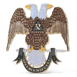 Leafence Premium Freemason Mason Car Emblem Badge Stunning Masonic Symbol with Compass Design for Luxury Vehicle Decoration (1, 32 SPES MEA in DEO EST)