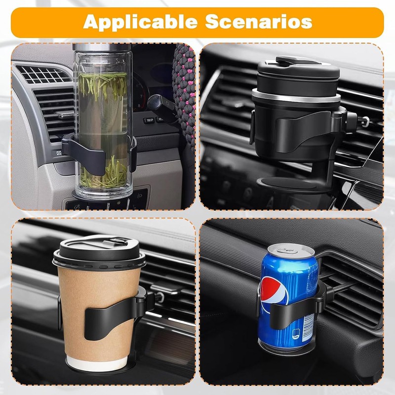 Yharnamite 2 Pcs Car Cup Holder, Adjustable Air Vent Cup