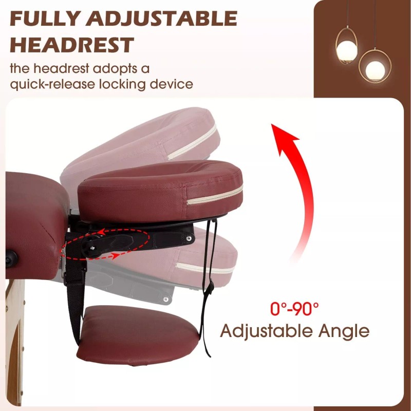 BestMassage Massage Table Massage Bed 3 Fold Portable Massage Table