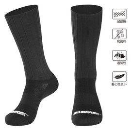Darevie DVA061 Aero Socks, Aero Socks, Cycle Socks, Unisex, Antibacterial, Odor Resistant, Breathable, Sweat Absorbent, Quick Drying, Compression, Bicycle, Road Bike, Running, Climbing, Football