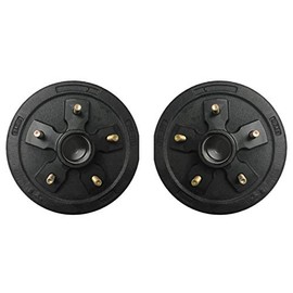 M-Parts Pair of 10" Brake Drums (BD-555-17) for 3,500 Lbs (3.5K) Trailer Axles; 5 Bolt on 5.5", 1/2-20 Press in Studs (2 Units Included)