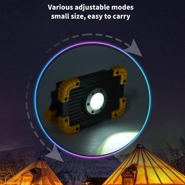 DOUQIFEI Emergency Flood Light, Portable Round Camping Light USB Rechargeable Light LED Flood Light Work Light Mini COB Work Light for Outdoor