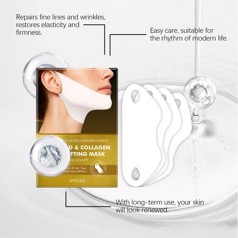 Reepic Cosmer 4 Pack V-Line Lifting Mask | 24K Gold