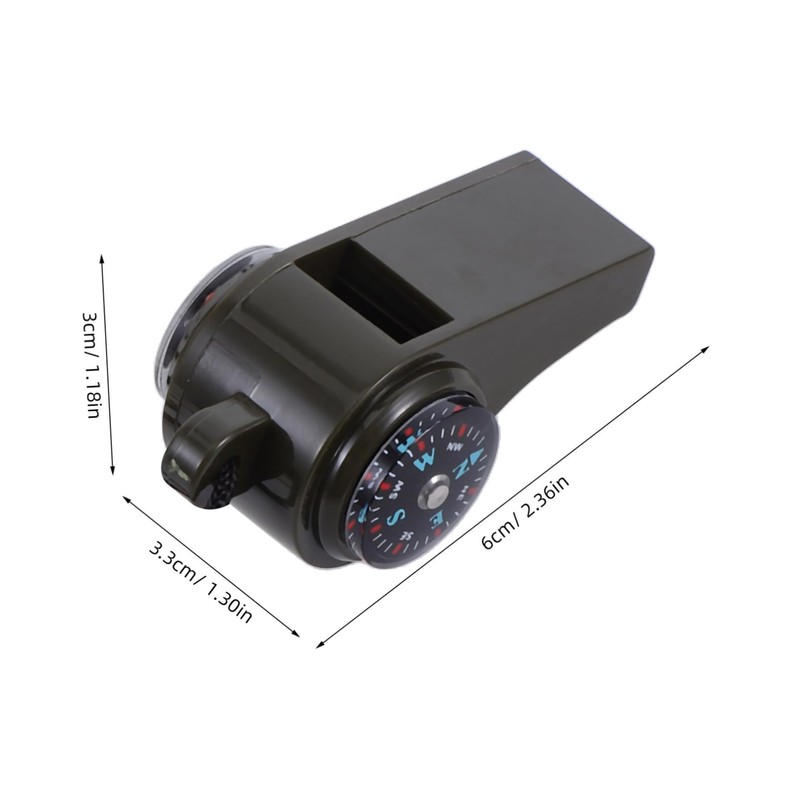 KICHOUSE Emergency Survival Whistle Built Compass and Thermometer Loud Outdoor