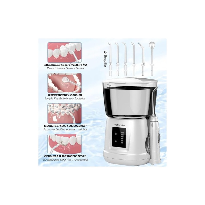 Irrigador Bucal, Water Flosser con Tanque de 1000 ml y