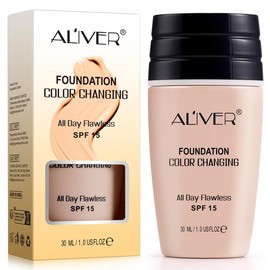 ALIVER Color Changing Foundation & Concealer Long Lasting Makeup For All Skin Tone - Color: Upgrade  Liquid Foundation, For Fair Skin-1 piece