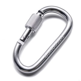 TITECOUGO Aluminum Alloy D-Ring High Strength Carabiner Key Chain Clip Hook For Camping Hiking (Not for Climbing) Silver