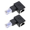 ECSiNG 2PCS RJ45 Ethernet Adapter 90 Degree Male to Female
