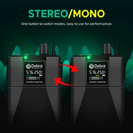 D Debra Pro ST-102 & ST-202 Stereo Wireless in Ear Monitor System Bodypack Receiver, Performance with 100 Adjustable Frequencies, Can Not Be Used Alone(Only 1 Bodypack)