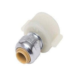SharkBite U3525LFA 1/4 in. (3/8 in. O.D.) Push-to-Connect x 1/2 in. Faucet Connector Chrome-Plated Brass Adapter, Pack of 1