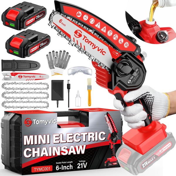 Electric Mini Chainsaw Battery Powered - 6 Inch Cordless Handheld