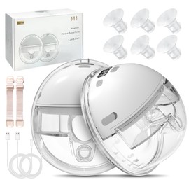 Milchpumpe Elektrisch mit 4 Modi, 2 Milchpumpe Handsfree, Breast Pump Electric Tragbare mit 2 Bh-Verstellklammern und 17/19/21mm Flanschen, Geräuscharm, BPA-Frei, mit LED-Display, Weiß