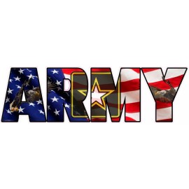 American United States Army American Flag Eagle Lettering Large Decal 12"