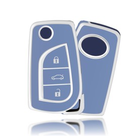 OFFCURVE Key Case Car Key Cover Key Case Key Protective Cover Fits Toyota RAV4 Scion TC IM Corolla Prius Yaris Aygo Auris Camry Avensis Peugeot 108 Citroen C1