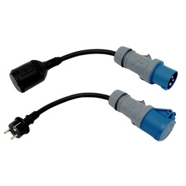 Mennekes CEE Plug Adapter Coupling 230 V Camping Boat H07RN-F 3 x 2.5 mm² 16 A - Set of 2