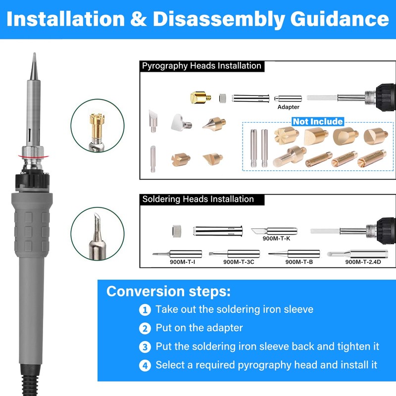 60 W Soldering Station, Soldering Iron Set, 90 °C ~