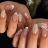 SXVME Uñas postizas blancas con punta francesa almendra, cortas con